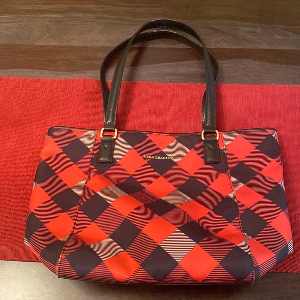Vera Bradley plaid tote bag
